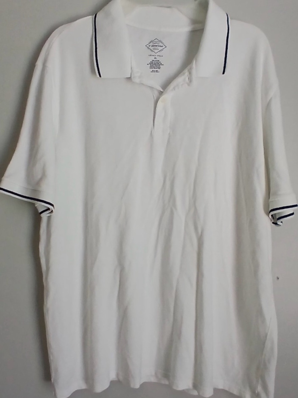 ✅ St. John's Bay White Polo with Navy Trim